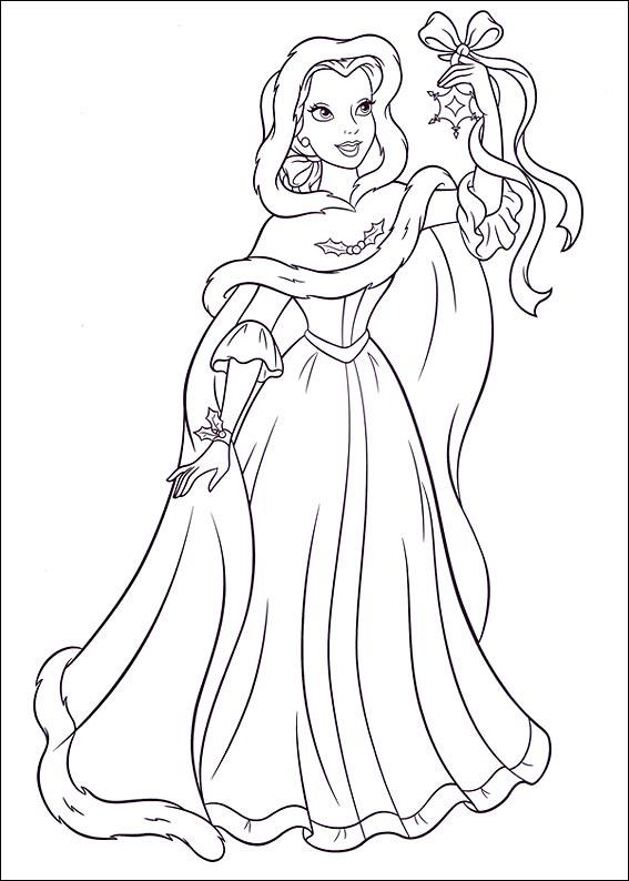 coloriage belle et les decoration de noel